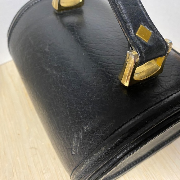 Vintage Collentz Barrel Purse • Black Leather • One Strap • Small - Picture 8 of 13
